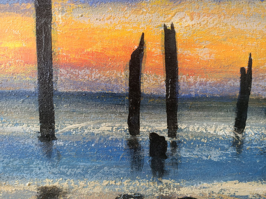 Willunga Beach - Beautiful hand painted Beach, size 80x150cm