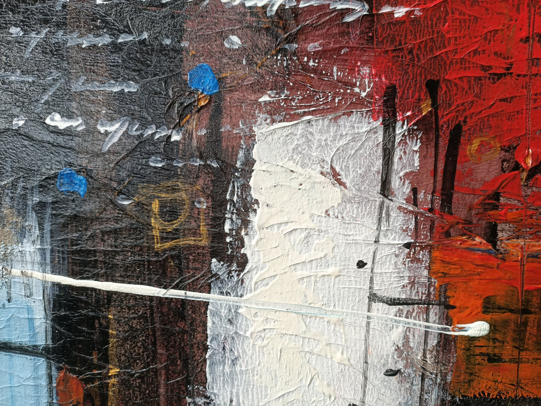 Fragments of Fluster - Modern Abstract Art Finished with a Black Shadow Frame