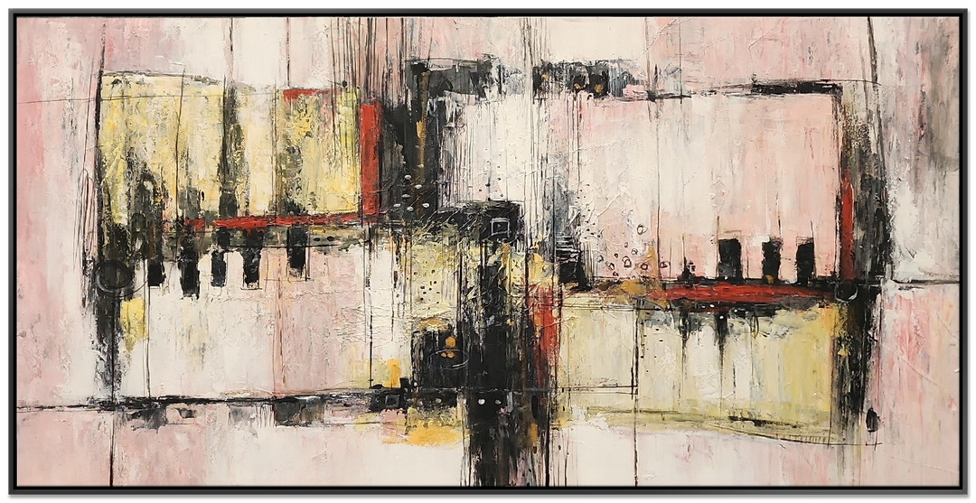 Adjacent Constructs - Heavily Textured Modern Abstract Art, finished with a Neutral Coloured Frame - Priceless ART:  Australia's Largest Range of Affordable ART