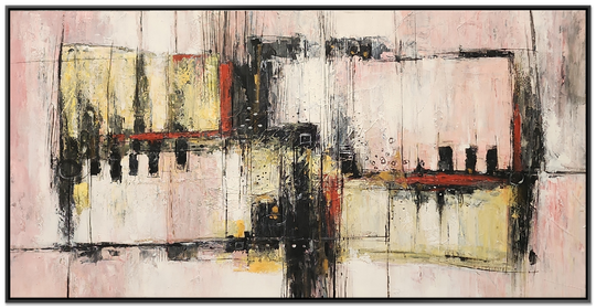 Adjacent Constructs - Heavily Textured Modern Abstract Art, finished with a Neutral Coloured Frame - Priceless ART:  Australia's Largest Range of Affordable ART