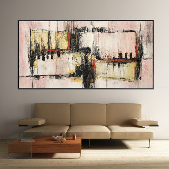 Adjacent Constructs - Heavily Textured Modern Abstract Art, finished with a Neutral Coloured Frame - Priceless ART:  Australia's Largest Range of Affordable ART