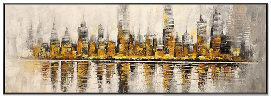 The Golden City - Striking Abstract Artwork Featuring the Impression of a Cityscape in the distance, Size 70x200cm - Priceless ART:  Australia's Largest Range of Affordable ART