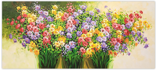 Floral Euphoria - Beautiful, Colourful Assortment of Flowers, in large scale 80x180cm Feature Size