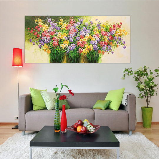 Floral Euphoria - Beautiful, Colourful Assortment of Flowers, in large scale 80x180cm Feature Size