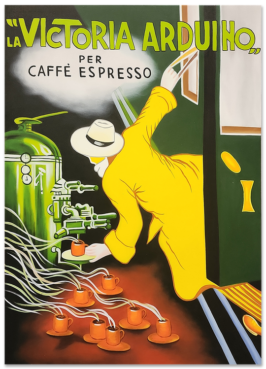 Victoria Arduino - Hand Painted Representation of the Iconic Vintage Poster Art, Size 100x140cm