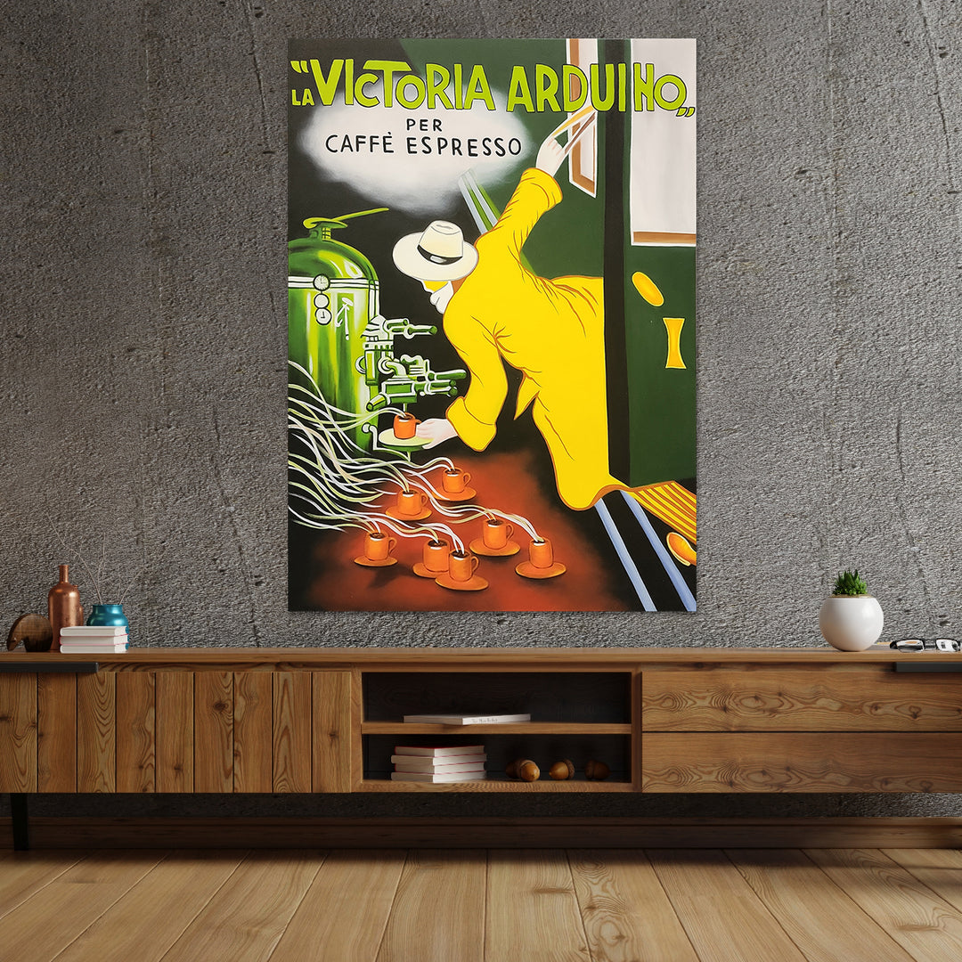 Victoria Arduino - Hand Painted Representation of the Iconic Vintage Poster Art, Size 100x140cm
