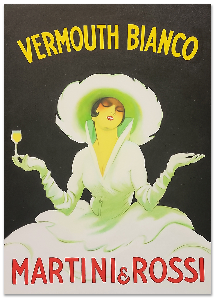 Martini & Rossi – Vermouth Bianco - Hand-Painted Vintage Poster Art - AC472-100x140
