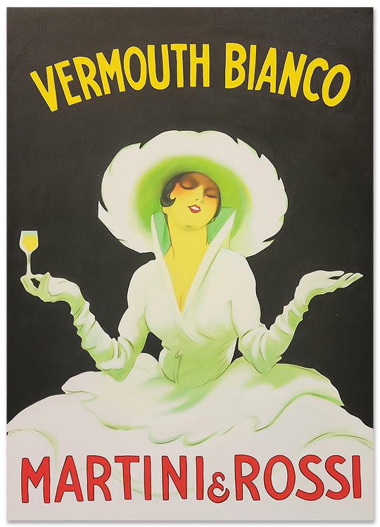 Martini & Rossi – Vermouth Bianco - Hand-Painted Vintage Poster Art - AC472-100x140