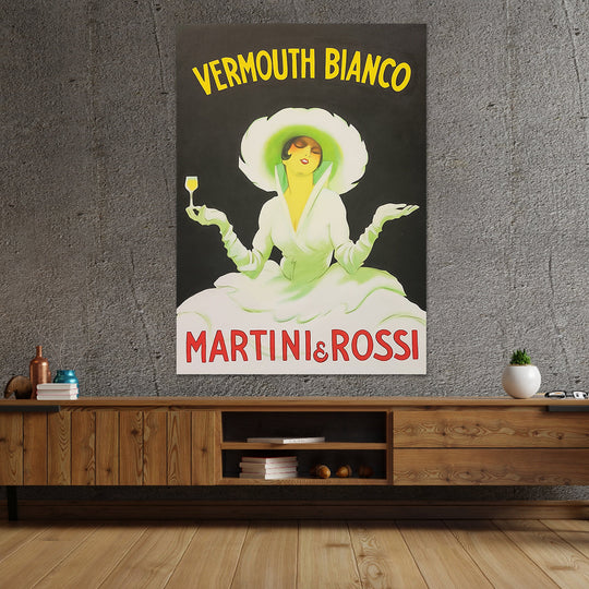 Martini & Rossi – Vermouth Bianco - Hand-Painted Vintage Poster Art - AC472-100x140
