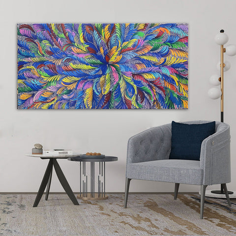 Colourful Whispers - Stunning, Colourful Modern Dot and Abstract Art, Size 100x200cm