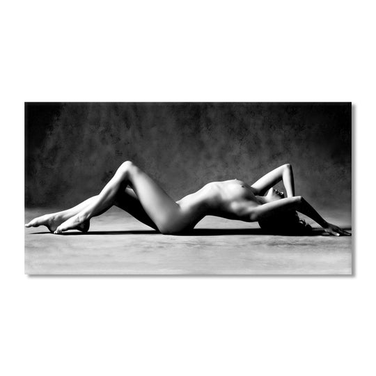 Monochrome Reclining Figure - Embellished Canvas Art - 80x150cm - AC583