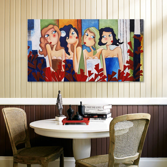 Garden Conversations - Hand Painted Canvas Artwork - 80x150cm