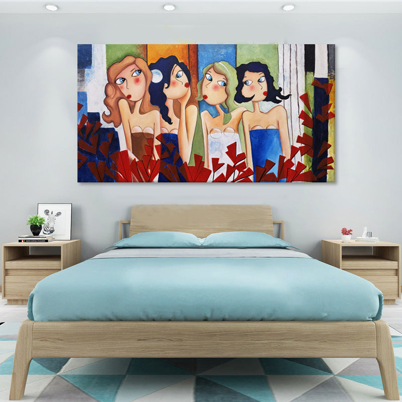 Garden Conversations - Hand Painted Canvas Artwork - 80x150cm