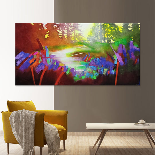 The Dreamscape - Striking, boldly coloured Modern Abstract in Feature Size 100x200cm