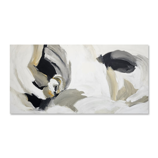 Muted Forms - Beautiful, Elegant, Soft Modern Abstract featuring Rich Creamy Tones, Size 100x200cm