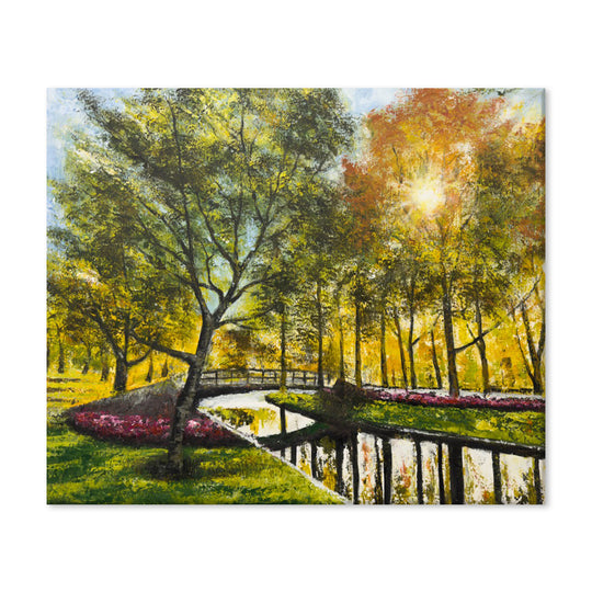 Sunlit Park Reflections - Original Hand Painted Artwork - 100x120cm - AC673