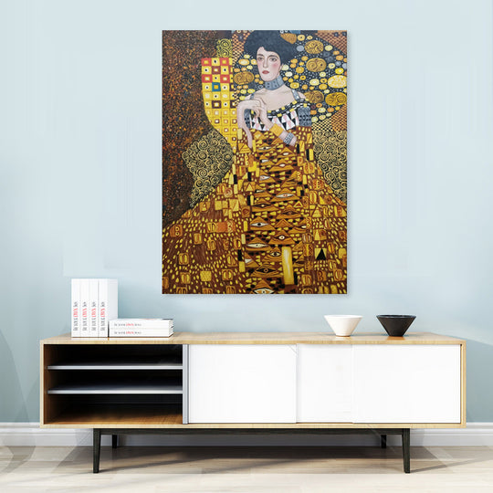 Golden Elegance Portrait - Hand Painted Reproduction Artwork 80x120cm - AC675