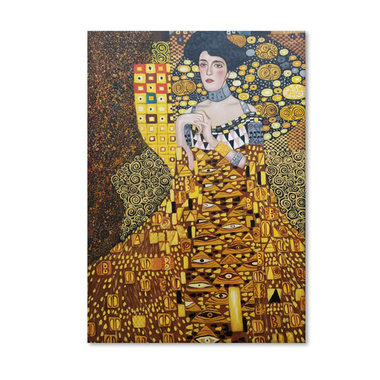Golden Elegance Portrait - Hand Painted Reproduction Artwork 80x120cm - AC675