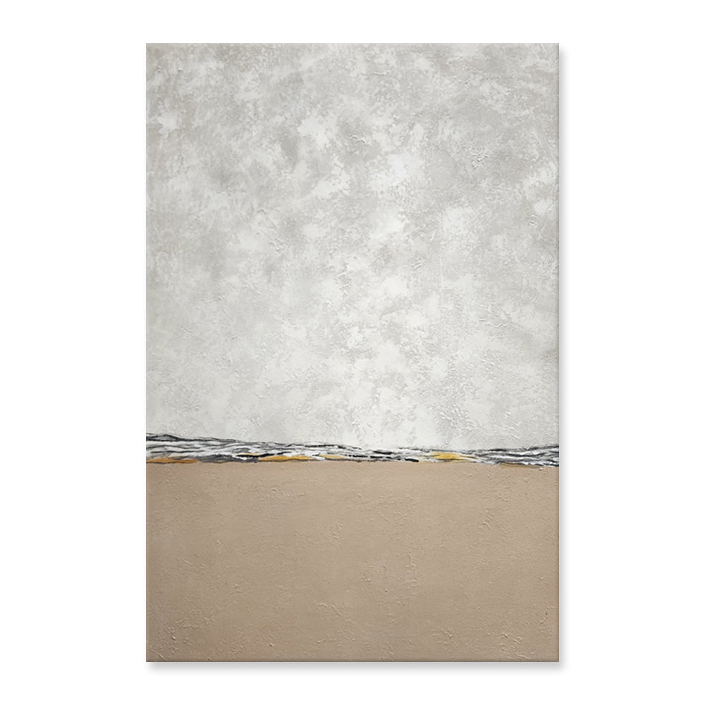 Soft Horizon - Beautiful, Neutral Toned Abstract Landscape Painting with Earthy Tones, Size 60x90cm