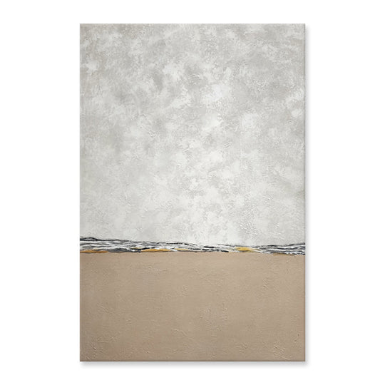 Soft Horizon - Beautiful, Neutral Toned Abstract Landscape Painting with Earthy Tones, Size 60x90cm