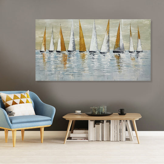 Sailing Serenity – Highly Textured Full of Elegance and Tranquility Size 80x150cm