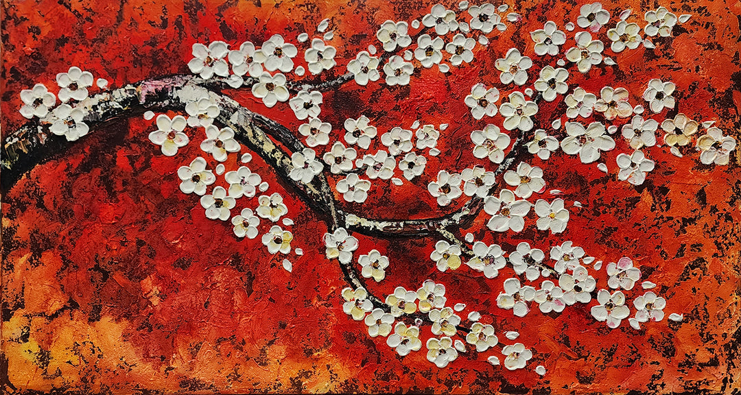 Blossom Flame: A Radiant Symphony of Nature's Beauty, size 80x150cm