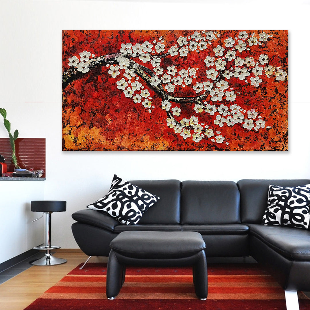 Blossom Flame: A Radiant Symphony of Nature's Beauty, size 80x150cm