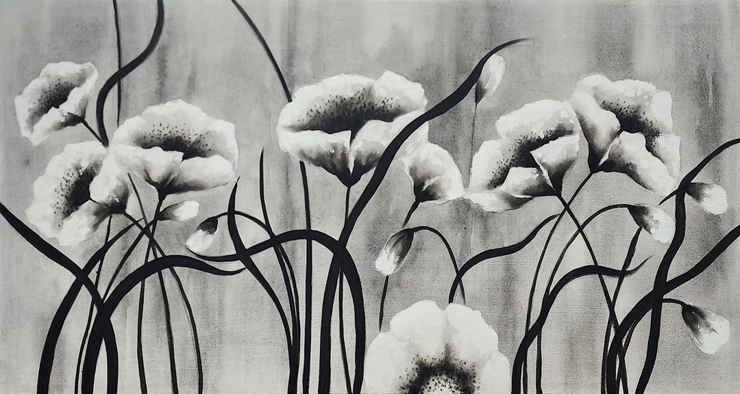Blossom Flame -  A Fiery Celebration of Elegance and Nature, size 80x150cm