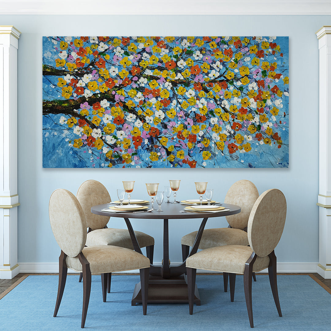 Blooming Symphony: A Radiant Celebration of Color, Nature, and Joy, size 80x150cm