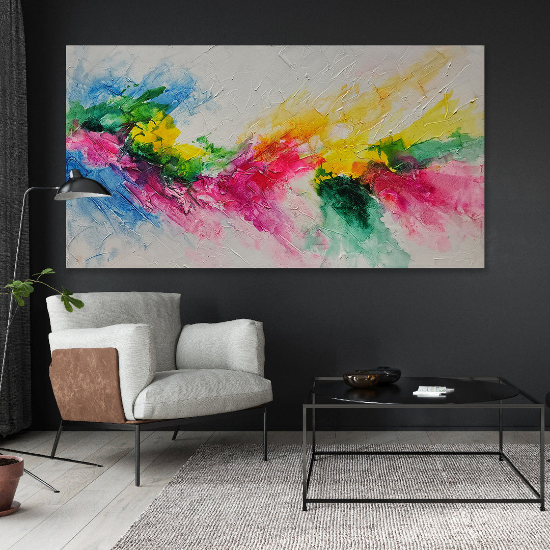 Ethereal Burst: A Symphony of Color and Texture, size 80x150cm