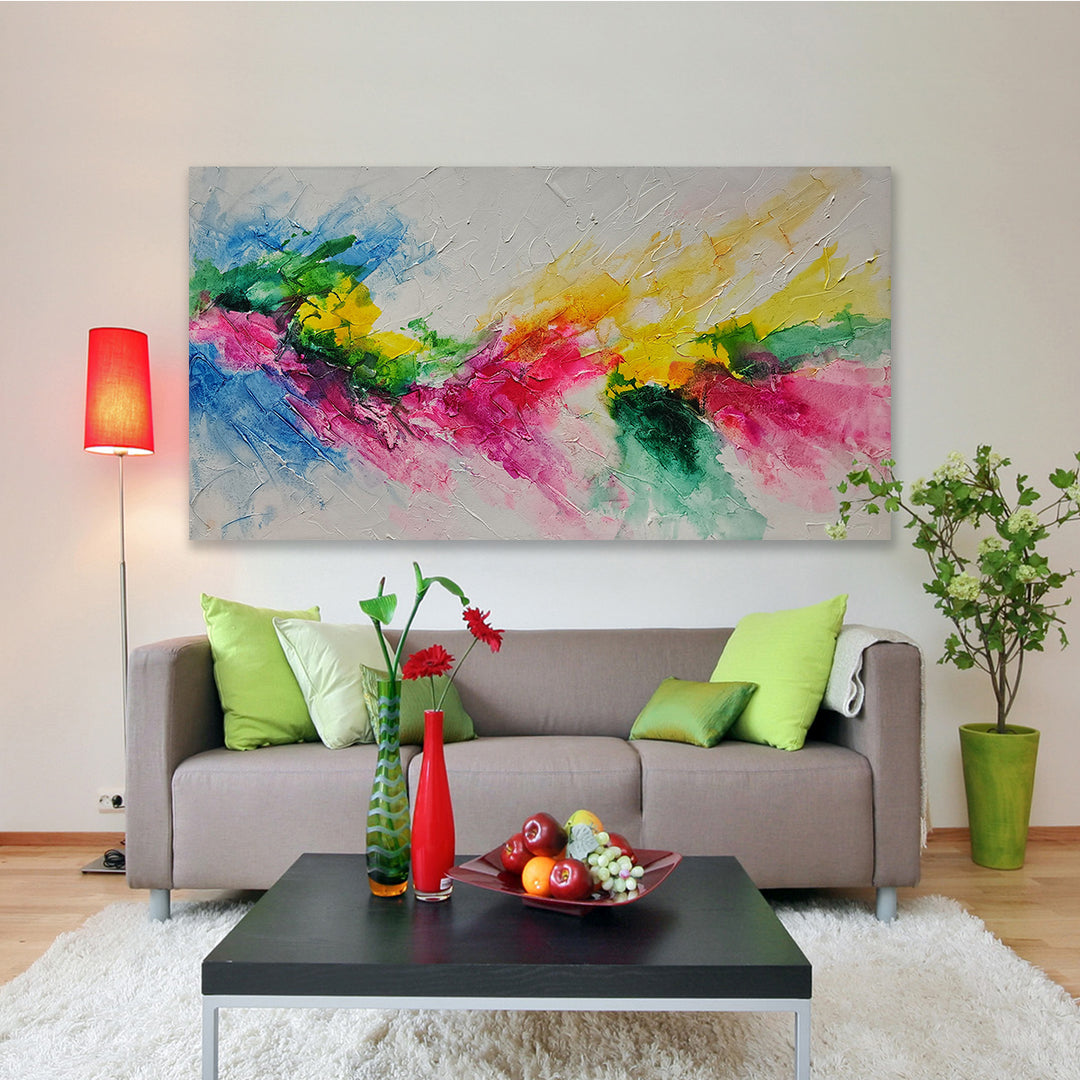 Ethereal Burst: A Symphony of Color and Texture, size 80x150cm