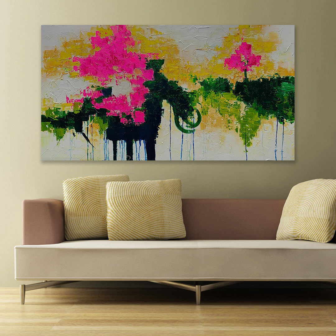 Floral Symphony: An Exquisite Burst of Color, Energy, and Texture, size 80x150cm