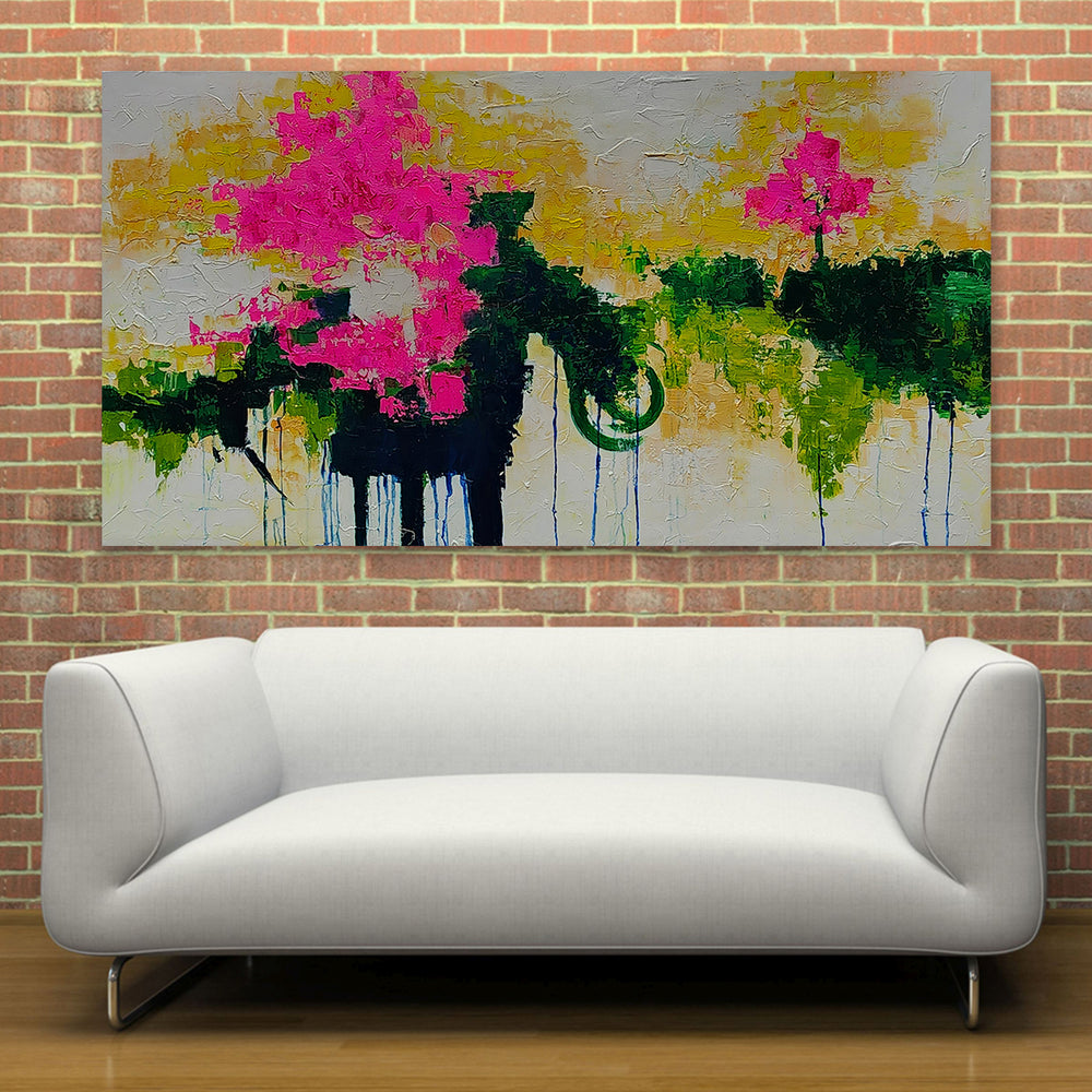 Floral Symphony: An Exquisite Burst of Color, Energy, and Texture, size 80x150cm