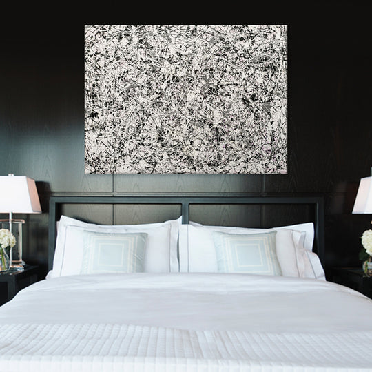 Monochrome Energy - Hand Painted Contemporary Abstract Expressionist Artwork 100x150cm - AC770