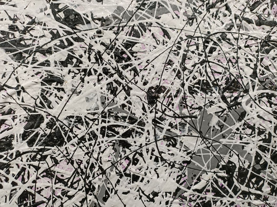 Monochrome Energy - Hand Painted Contemporary Abstract Expressionist Artwork 100x150cm - AC770