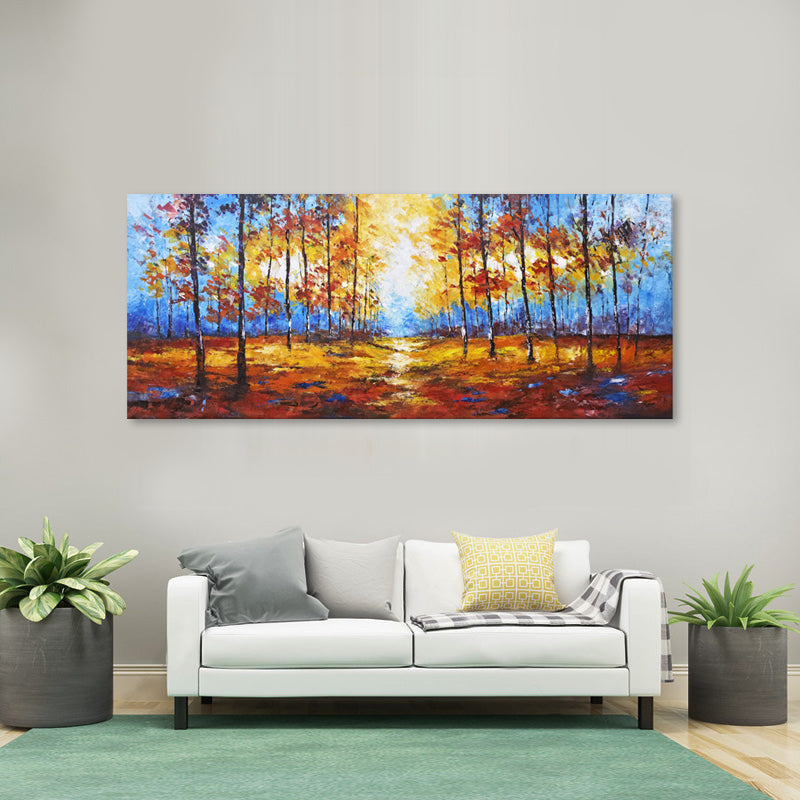 Autumn Light Forest - Hand Painted Canvas Artwork - 120x240cm - AC779
