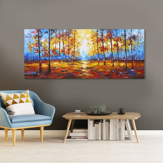 Autumn Light Forest - Hand Painted Canvas Artwork - 120x240cm - AC779