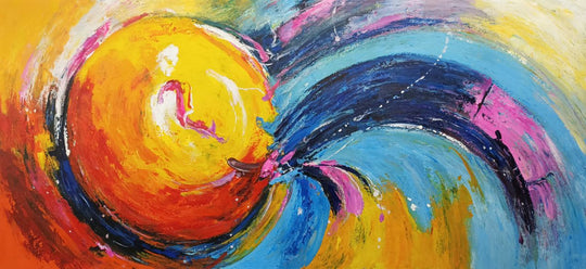 Solar Fusion - Hand Painted Contemporary Abstract Artwork 100x240cm - AC780