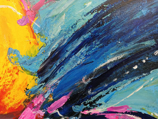 Solar Fusion - Hand Painted Contemporary Abstract Artwork 100x240cm - AC780