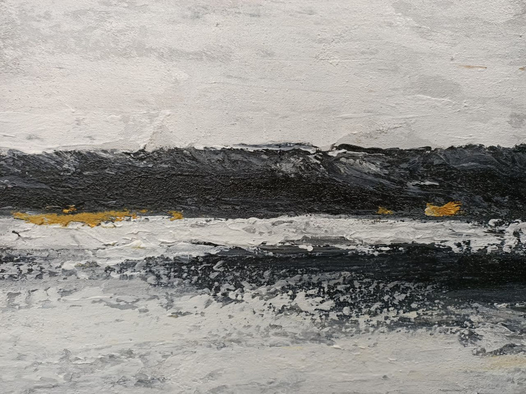 Golden Horizon Reflections - Hand Painted Contemporary Abstract Landscape Artwork 120x180cm - AC782