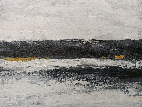 Golden Horizon Reflections - Hand Painted Contemporary Abstract Landscape Artwork 120x180cm - AC782