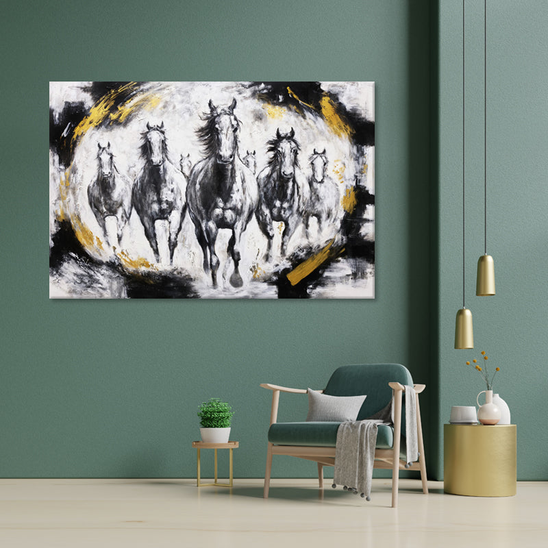 Golden Gallop - Hand Painted Canvas Artwork - 120x180cm - AC783