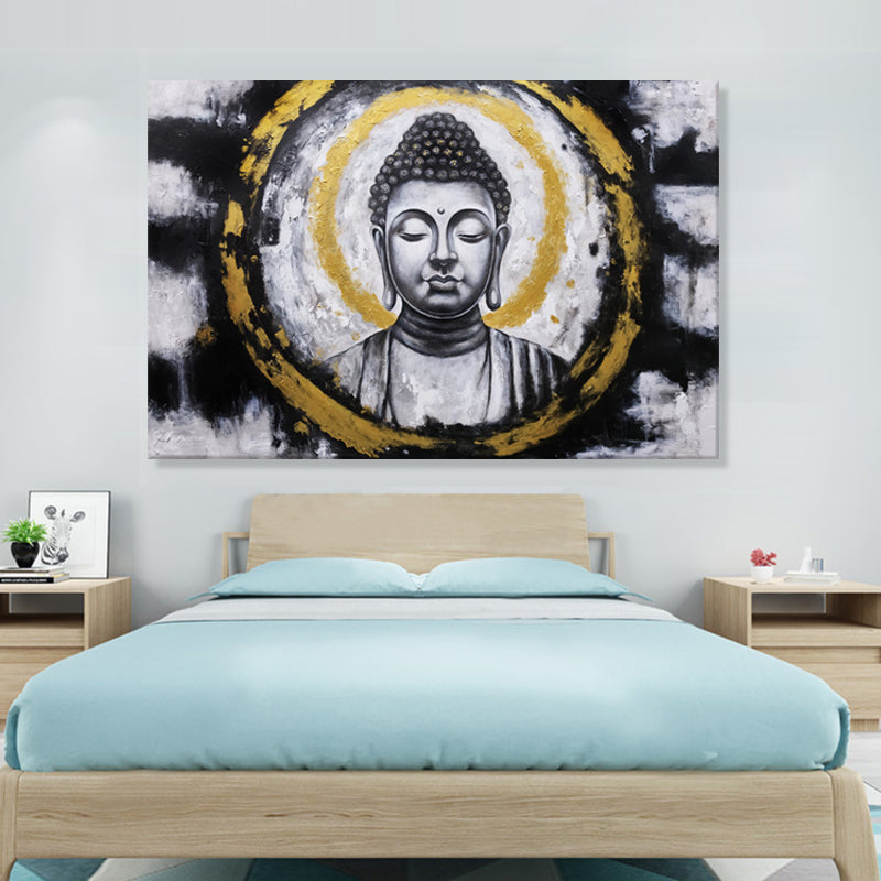 Golden Buddha Serenity - Hand Painted Canvas Artwork - 120x180cm - AC785