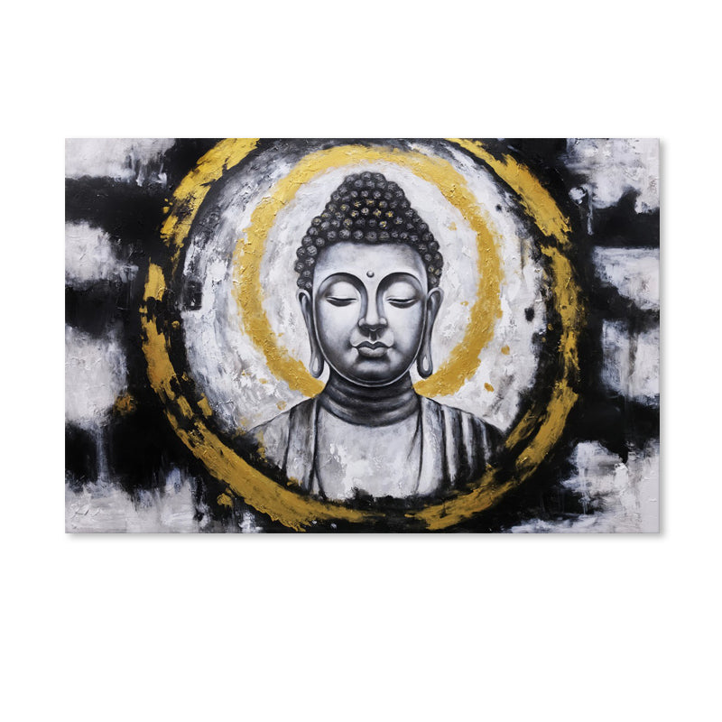 Golden Buddha Serenity - Hand Painted Canvas Artwork - 120x180cm - AC785