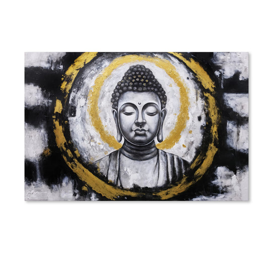 Golden Buddha Serenity - Hand Painted Canvas Artwork - 120x180cm - AC785