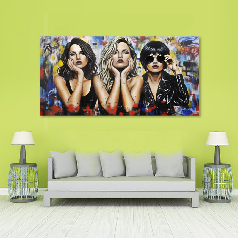 Urban Icons - Hand Painted Canvas Artwork - 100x200cm - AC788