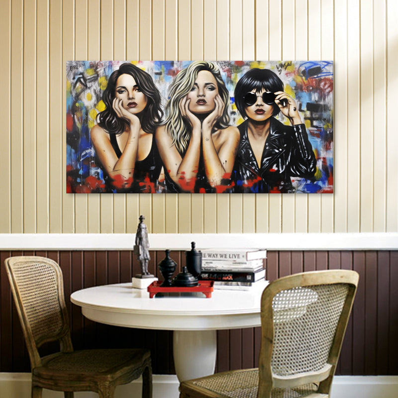 Urban Icons - Hand Painted Canvas Artwork - 100x200cm - AC788