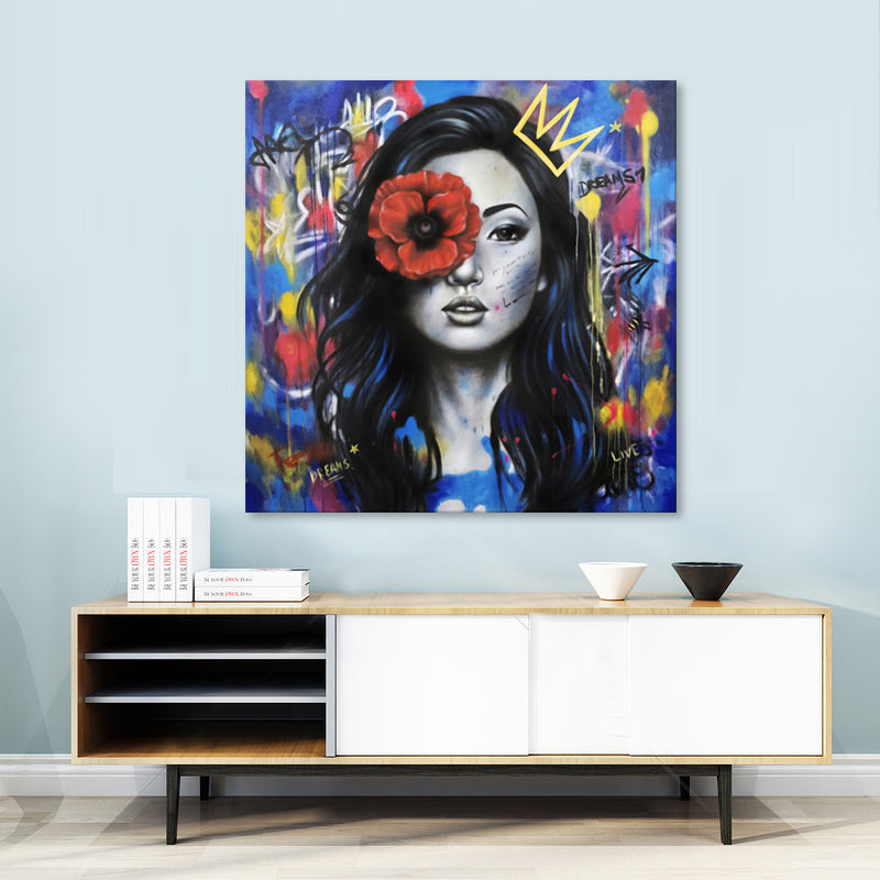 Dreams in Bloom - Hand Painted Canvas Artwork - 120x120cm - AC791