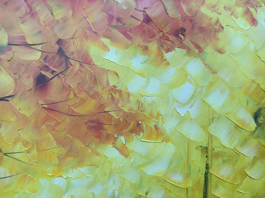 Golden Canopy Stroll - Hand Painted Contemporary Landscape Artwork 120x180cm - AC903