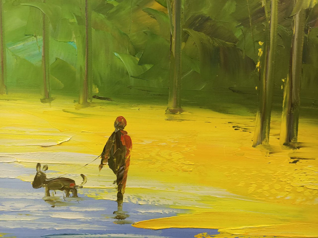 Golden Canopy Stroll - Hand Painted Contemporary Landscape Artwork 120x180cm - AC903